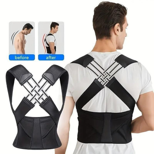 LUXVERO Adjustable Back Posture Corrector/ Slouching Relieve Pain Belt Women Men